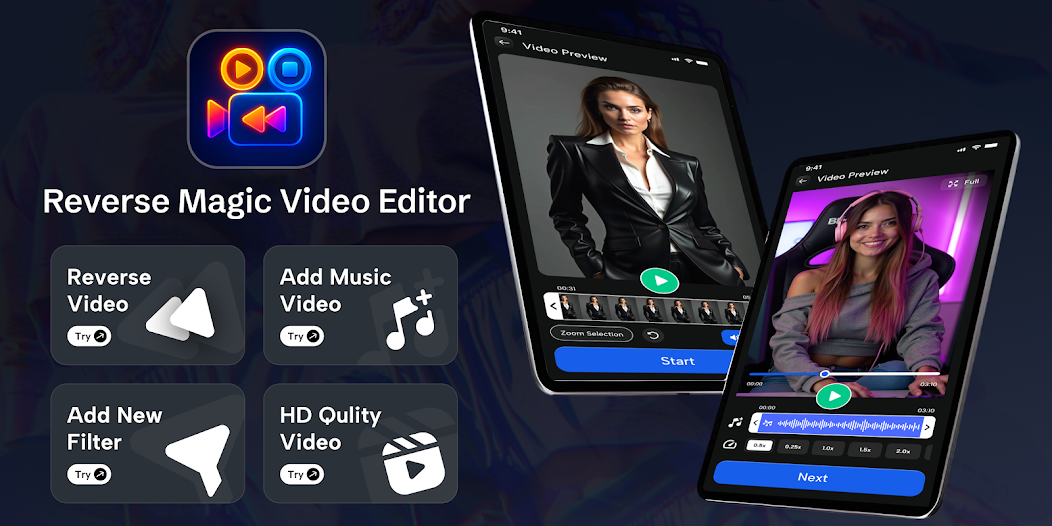 Reverse Magic Video Editor - All Features